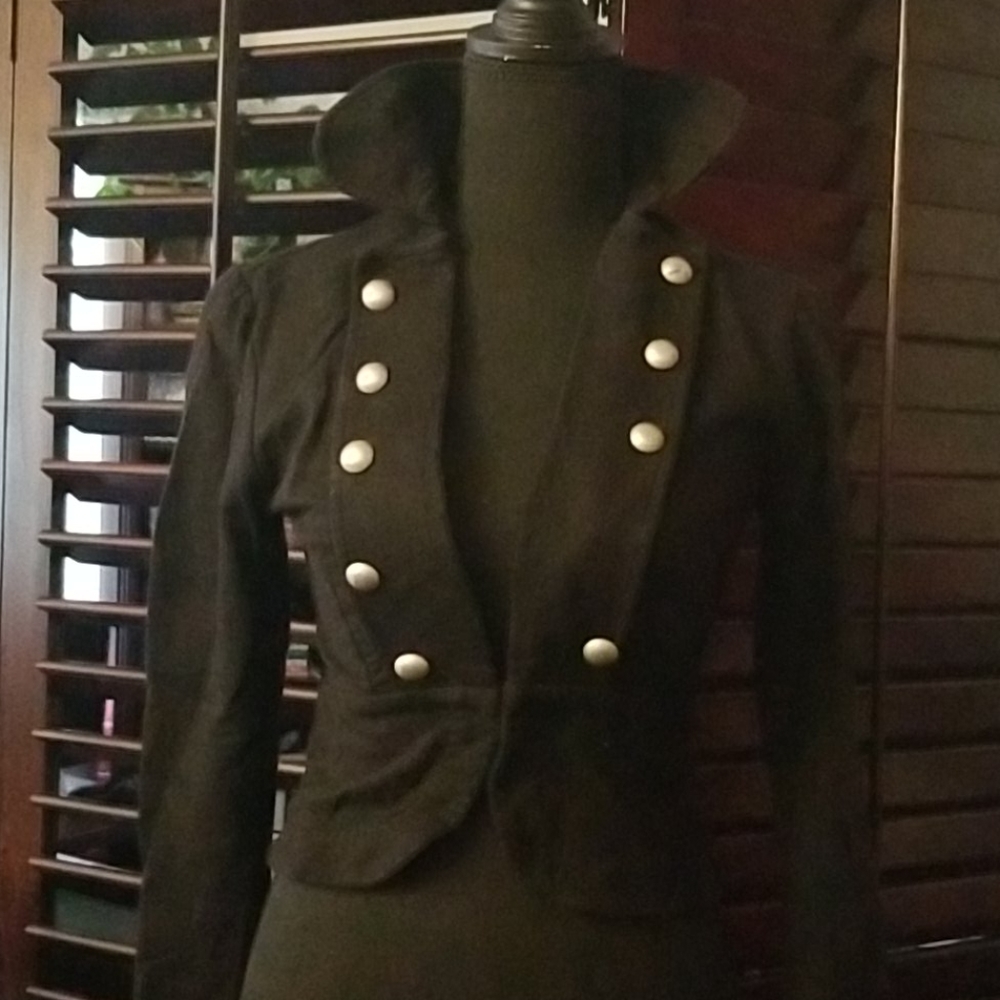 Military styled black  casual jacket